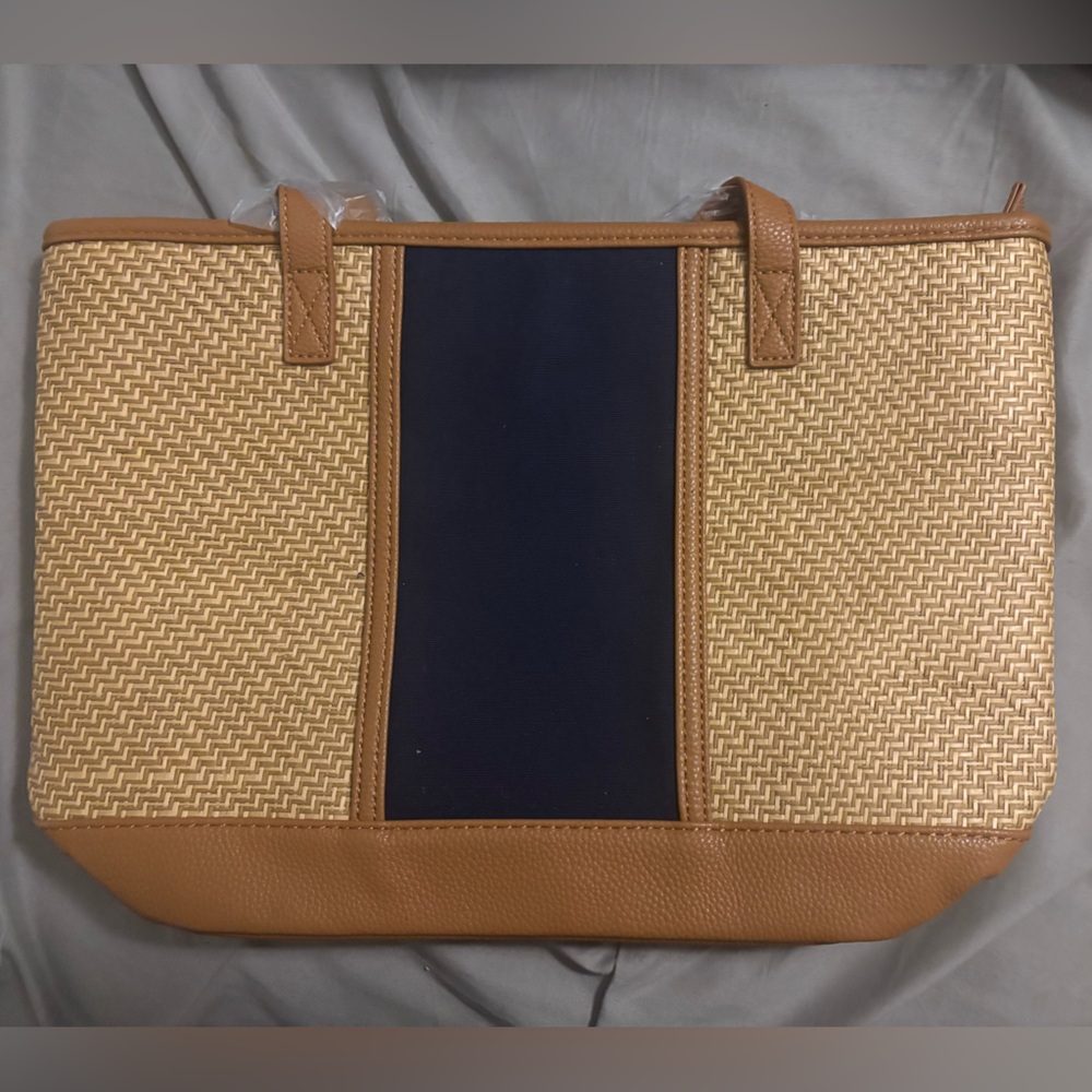 NWT Thirty-One Tan and Blue Little Dreamer Tote Bag ~ DISCONTINUED Style!